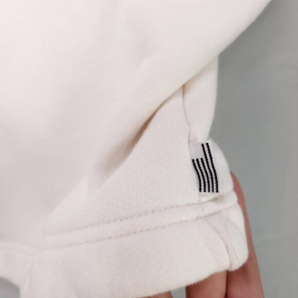 Good American Sweatshirt Cropped Short Sleeve Womens Size 2 Quarter Zip - Picture 15 of 16